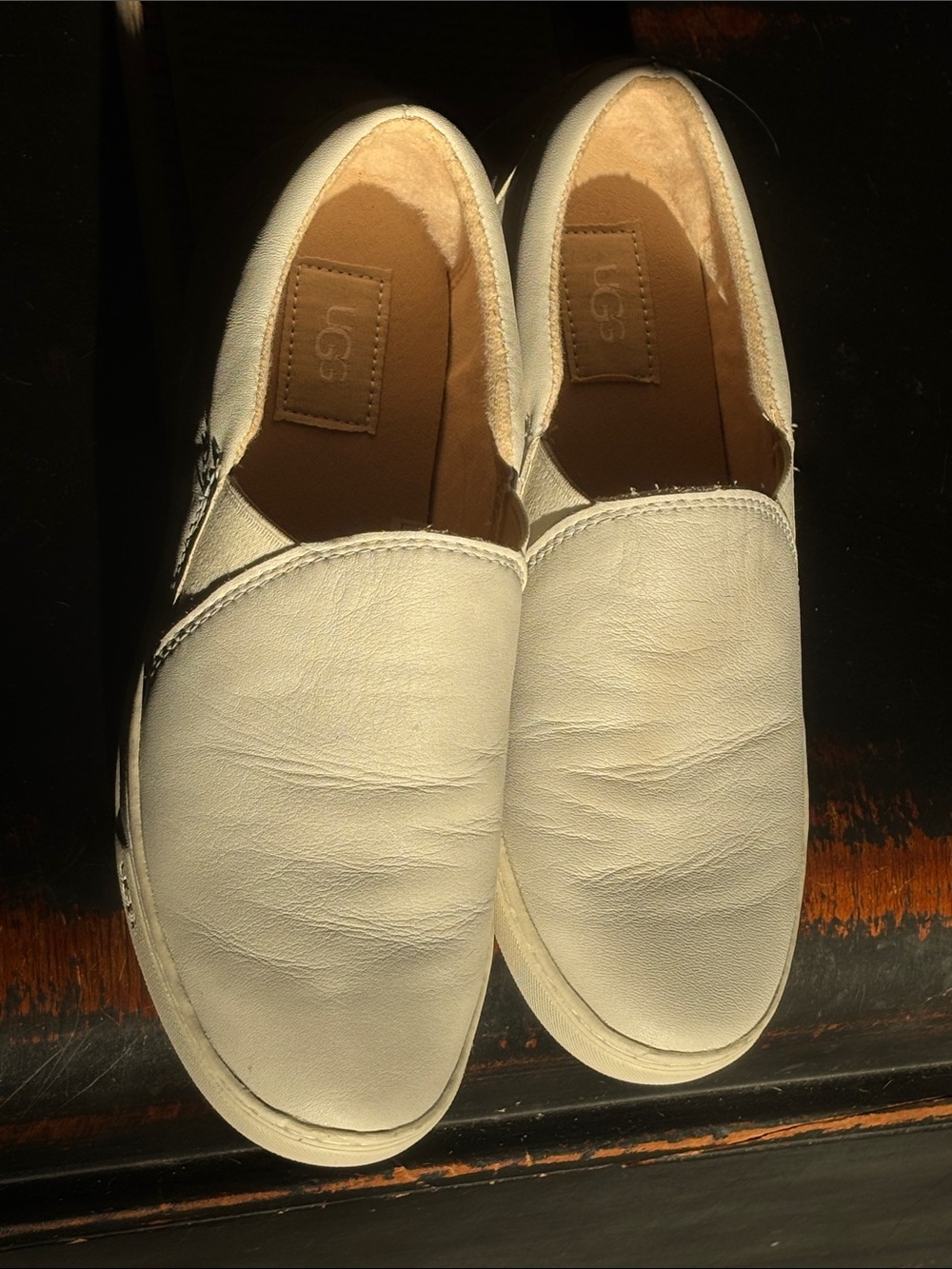 Women’s Off White UGG slip on Shoes.